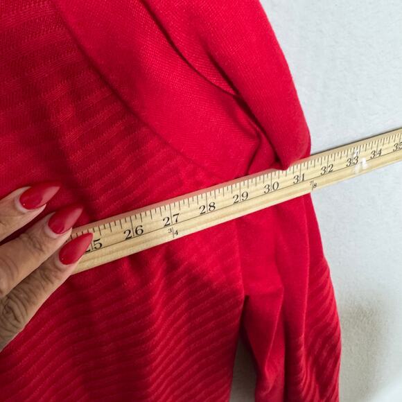 Liz Claiborne Women’s 5X Open Front Cardigan Sweater Red NWT Cabaret Rayon Blend - Picture 6 of 8